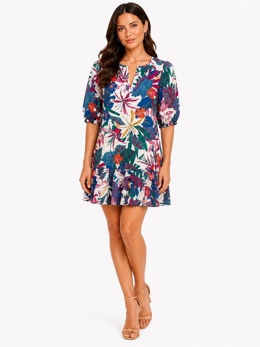 NWT Sundry Hawaiian Floral Mini Dress Women's Size L